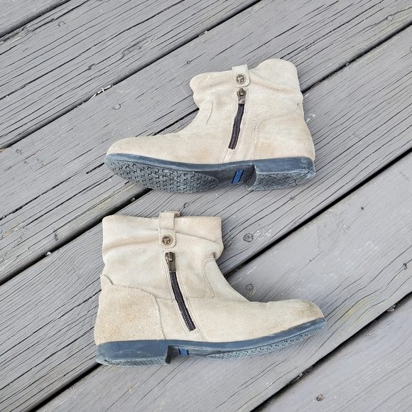 Birkenstock Sarnia Taupe Waxed Suede Leather Slouchy Boho Ankle Boots Booties 37 - Picture 4 of 8